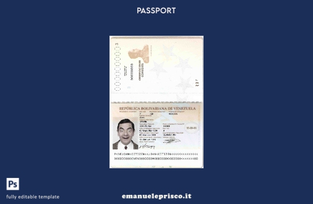 modello di passaporto venezuelano in stile verificato